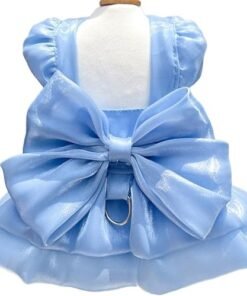 Cute Princess Dog Dress Harness with Bow Knot for Dogs and Cats
